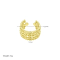 Detaillierte Ansicht des 18k Goldperlenrings mit 23mm Breite und 12mm Höhe Angabe - Einstellbar Offen / Mehrreihige Perlen Hohl Stil (DR240539-C)