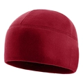 Winter thermal red polar fleece beanie cap for outdoor sports and cycling - Wine Red (Wide Brim)