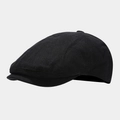Gorra clásica de lino negro transpirable con tejido texturizado para hombres y mujeres - Ajustable / Negro