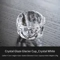 Pink crystal glass tea cup with glacier texture 60ml for kung fu tea tasting set - Crystal White (Cup)