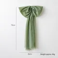 Sage green organza christmas bow 75x35cm for elegant wedding and tree decor - 75cm / Green