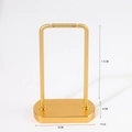 Golden metal earring display stand with oval base for jewelry photography and branding - U-Shaped Large / Gold