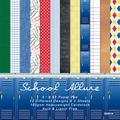 6x6 inch School Allure scrapbook paper pads with 12 patterns for DIY craft journaling - R2351a 24 Sheets
