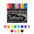 Set of 12 double line outline pens in vibrant colors for DIY drawing and scrapbooking - Black Barrel 12 Colors Set