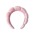 Pink velvet braided sponge headband with padded high-top design for women - Velvet Headband - Lotus Pink