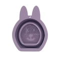 Purple rabbit-shaped silicone makeup brush cleaning bowl with textured scrubbing surface - Rabbit / Taro Purple