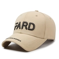 Khaki cotton baseball cap with FARD 3D embroidery and structured fashion design - Adjustable / Khaki