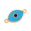 Light blue evil eye connector charm in gold plating for DIY jewelry making - Aqua Blue L374690-Aqua Blu