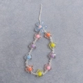 Colorful floral bead phone charm with acrylic candy-colored flower and clear beads - Small Flower Phone Chain Blue Jelly AB