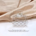 Minimalist transparent acrylic hollow square hair claw clip with golden spring finish - Transparent Small Square Claw Clip