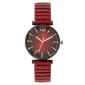 Orologio al quarzo da donna con quadrante rosso sfumato e cinturino elastico rosso - Rosso