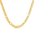 Polished golden stainless steel Figaro chain necklace with classic 3+1 link pattern - Gold