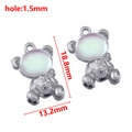 Silver bear pendant charm for DIY jewelry with dimensions 18.8mm by 13.2mm - Bear (13.2x18.8mm) / Silver Iridescent White