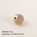 DIY gold copper bead with pink zirconia stones for bracelets and jewelry making - 10MM Light Purple Zirconia Gold Plated
