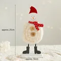 Approx. 25cm Christmas snowman tabletop decor made of fluffy plush and wood material - Felt Red Hat Snowman