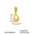 Golden stainless steel letter D pendant charm with 0.85cm height measurement - Letter D
