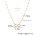 Detailed specs of infinity zircon necklace in 18k gold plated stainless steel - 41+5cm / Gold (P1296)