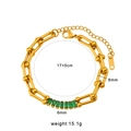 Bracciale a catena a ferro di cavallo placcato oro 18K con pietra di zircone verde - CK713-Bracciale con Pietra Centrale / Oro (Zircone Verde)