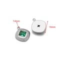 Square stainless steel pendant with green gemstone inlay and 16mm size dimensions - 16mm Steel Color Rounded Square Green Gemstone Pendant (5PCS/Pack)