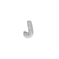 Polished silver balloon style letter J pendant made of high quality 18k plated brass - Letter J Pendant / White Gold
