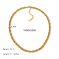 Collana a catena in acciaio inossidabile placcato oro 18K, larghezza 5,4mm, 41,1cm - Collana a Incastro a Forma di S Intrecciata(YYN023348)