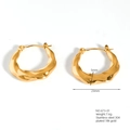 Onregelmatige gedraaide 304 roestvrijstalen creolen met 18k goudlaag en 23mm diameter - Twist Hoop Stijl (23mm)