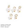 Cinq pendentifs en perles d'eau douce baroques finition or 14K en acier inoxydable - Doré