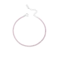 Elegant S925 sterling silver tennis bracelet with sparkling pink zircon stones - 925 Silver / Pink