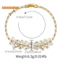 Detailed view of luxury gold bracelet with zircon dimensions and weight measurements - Geometric Mixed Cut Style (KB0769)