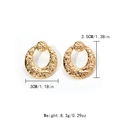 Golden irregular trapezoid earrings with hammered texture and size dimensions - Irregular Hammered Hoop (TL-E1340-02)