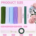 DIY flower kit featuring colorful pipe cleaners and floral wire stems in various counts - Colorful Color Box