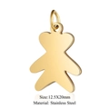 Golden bear shaped stainless steel pendant charm 12.5x20mm for jewelry making - Bear Silhouette-Gold (12.5x20mm) / 5 Pcs/Pack