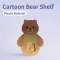 Cartoon brown bear wall-mounted hook rack made of durable plastic for bathroom storage - Adhesive Patch