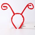 Detail of red plush insect antenna headband for Halloween costumes and children's performances - Red Ant Antenna
