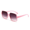 Oversized irregular square sunglasses with bright pink frames and purple gradient lenses - One Size / Jelly Pink Double Grey Lens