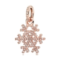 Funkelnder Schneeflocken-Anhänger mit Roségold-Beschichtung und Kristallen für DIY-Schmuck - Roségold Pave Schneeflocke (022)