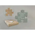 Green wooden puzzle plaque with Better Together quote and kraft paper gift box - 4-Like pieces-Blue