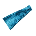 Blue tie-dye wide fitness headband with twisted knot design and moisture-wicking fabric - Dark Green Tie-Dye