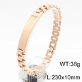 Gepersonaliseerde roségouden roestvrijstalen schakelarmband in horlogestijl voor dames sieraad - 10mm (230x10mm) / Roségoud