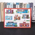 Wooden city building puzzle for kids featuring school and hospital with easy-grip knobs - A024 Community Buildings Recognition