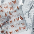 Autocollants 5D papillon et rose pour ongles MN-226 en fini orange caramel vintage - MN-226 Style Papillon Rose Rouge-Orange