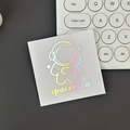 Holographic laser astronaut sticker with spaceman text for kids water bottles - Holographic Silver (Spaceman)