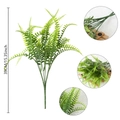 Green artificial Boston fern plant with 7 stems and detailed fronds, 15.35 inches tall - Fixed Style / Green