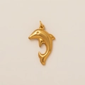 Golden dolphin pendant in 18K vacuum plating for jewelry making with hanging loop - Dolphin (Single Pendant)