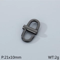 Cierre de acero inoxidable negro para bolsos y cadenas en tamaño 21x10mm y peso 2g - Negro (KLJ10805-KFC)