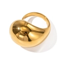 Gepolijste 18K gouden druppelring met onregelmatig geometrisch ontwerp in minimalistische stijl - Goud Gepolijst