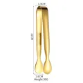 Goldene 304 Edelstahl Zuckerzange mit Rosenmuster, Größe 11 cm und Gewicht 20 g - Glatte Ausführung / Gold