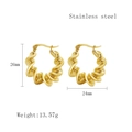 Golden twisted spiral textured hoop earrings in stainless steel with 26mm size - Gold Pair