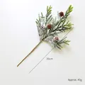 39cm Artificial pine branch with natural pine cones and white snow effect for Christmas decor - 39CM Snowy Sprig