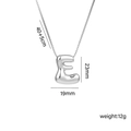 Titanium steel silver letter E puffy balloon pendant necklace on a 45cm chain - Letter E (Silver)